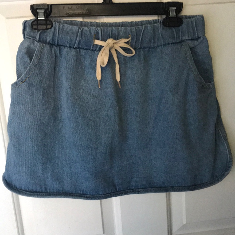 Denim Skirt w/ Drawstring